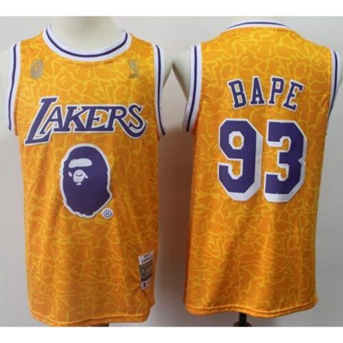 68641977ad119_1 Men's Los Angeles Lakers #93 Bape Gold Stitched NBA Jersey