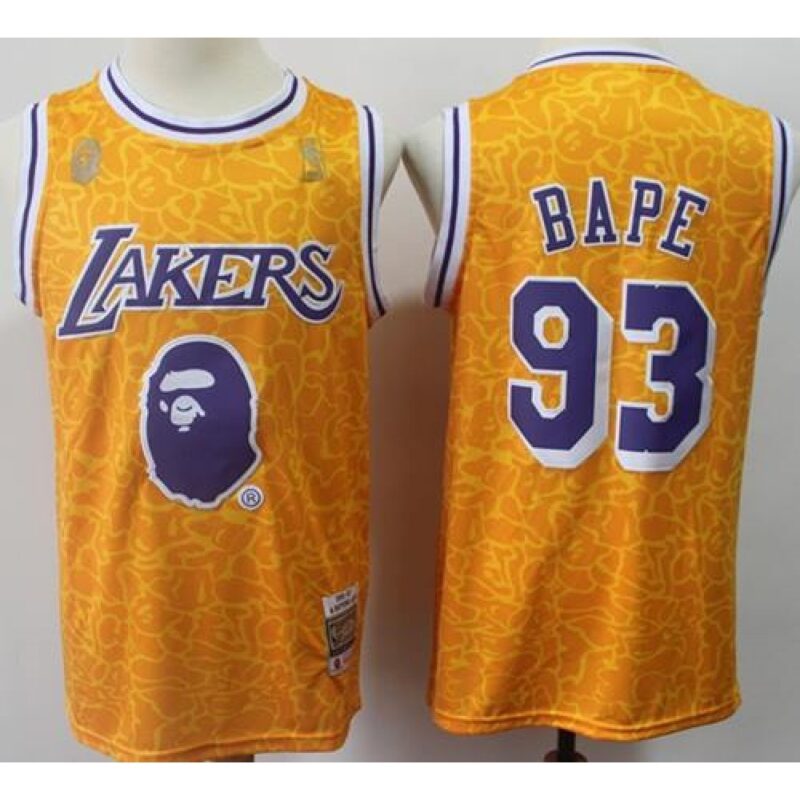 68641977ad119_1 Men's Los Angeles Lakers #93 Bape Gold Stitched NBA Jersey