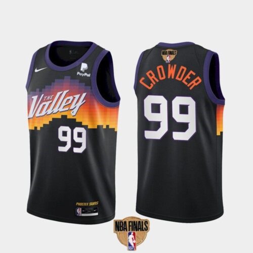 686419a62ef0e_1 Men's Phoenix Suns #99 Jae Crowder 2021 Black NBA Finals City Edition Stitched Jersey