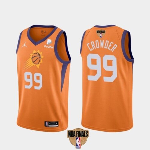 686419afe9fba_1 Men's Phoenix Suns #99 Jae Crowder 2021 Orange Statement Finals Basketball Swingman Stitched Jersey