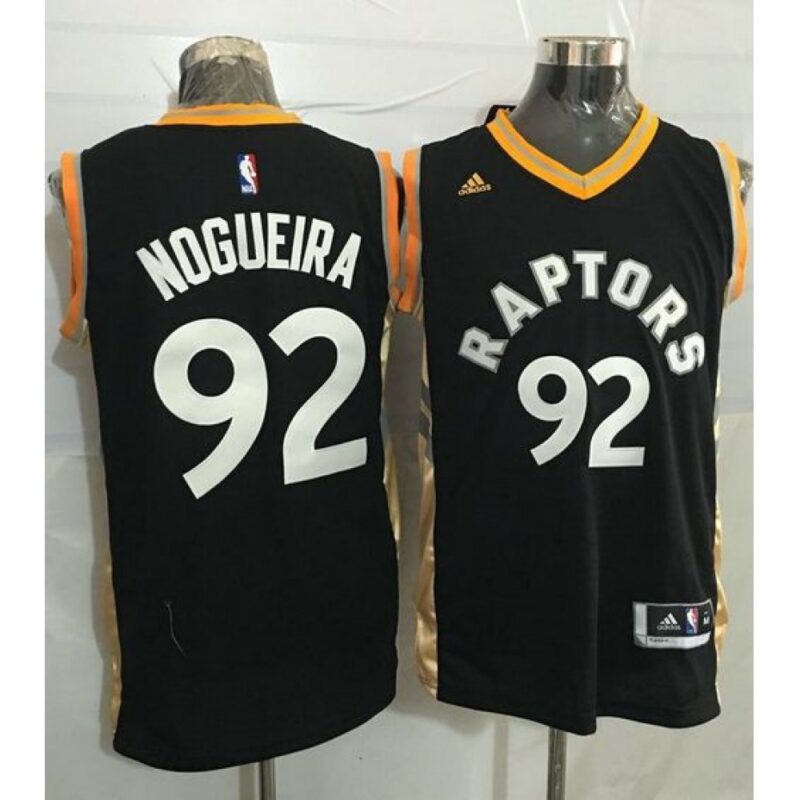 686419c456ac7_1 Raptors #92 Lucas Nogueira Black/Gold Stitched NBA Jersey