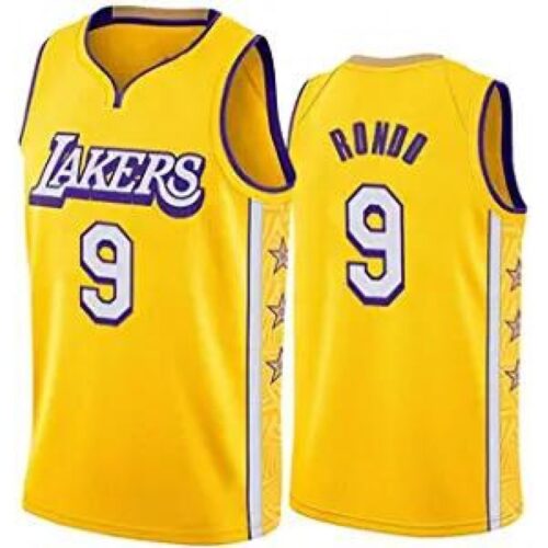 686419eccd148_1 Men's Los Angeles Lakers #9 Rajon Rondo Stitched Yellow Jersey