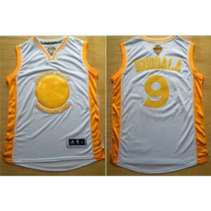 686419fa8f451_1 Warriors #9 Andre Iguodala White(Gold No.) Stitched NBA Jersey