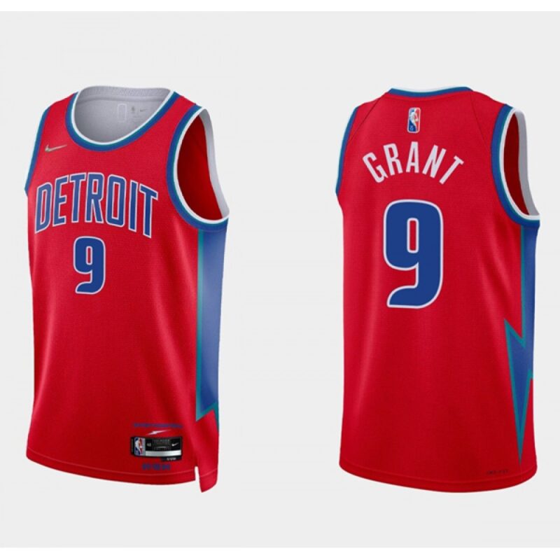 68641a2dc0fb4_1 Men's Detroit Pistons #9 Jerami Grant 75th Anniversary Red Stitched Jersey