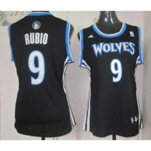 68641a3b043d3_1 Timberwolves #9 Ricky Rubio Black Women's Alternate Stitched NBA Jersey