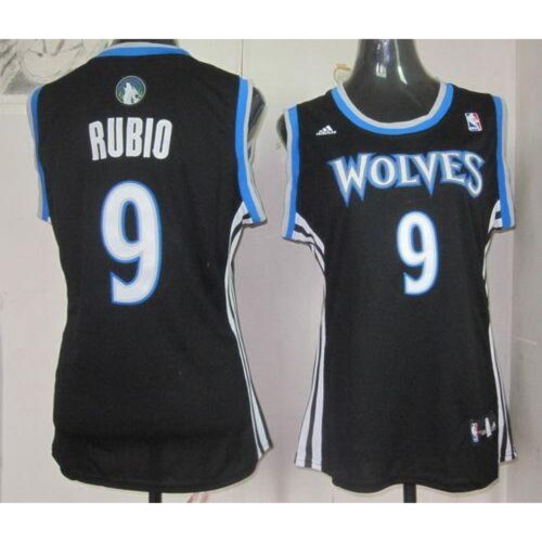 68641a3b043d3_1 Timberwolves #9 Ricky Rubio Black Women's Alternate Stitched NBA Jersey