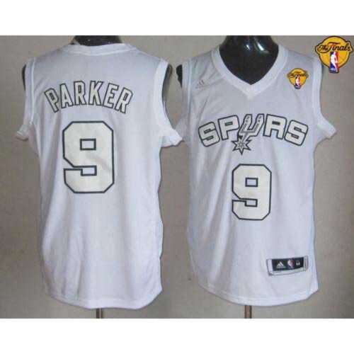68641a561e6c7_1 Spurs #9 Tony Parker White Winter On-Court Finals Patch Stitched NBA Jersey