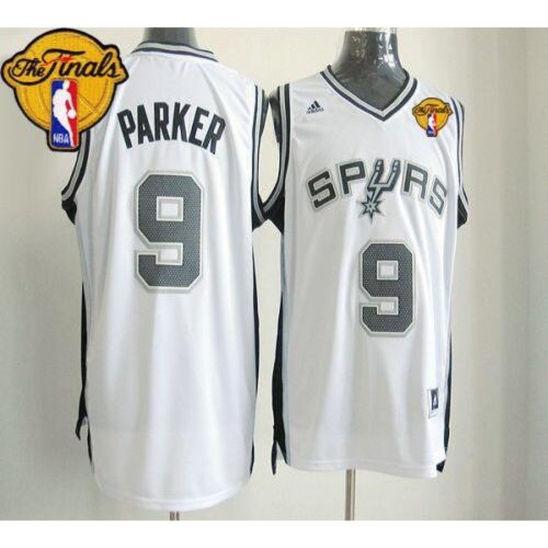 68641a5cea26a_1 New Revolution 30 Spurs #9 Tony Parker White Finals Patch Stitched NBA Jersey