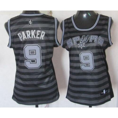 68641a86a69de_1 Spurs #9 Tony Parker Black/Grey Women's Groove Stitched NBA Jersey