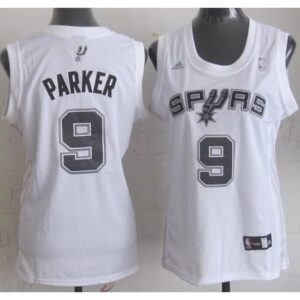 68641a8e76b43_1 Spurs #9 Tony Parker White Women's Fashion Stitched NBA Jersey
