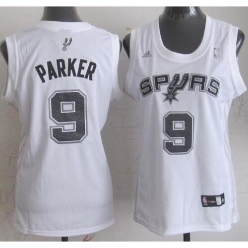 68641a8e76b43_1 Spurs #9 Tony Parker White Women's Fashion Stitched NBA Jersey