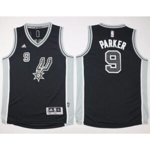 68641a90f2a40_1 Spurs #9 Tony Parker Black New Road Youth Stitched NBA Jersey