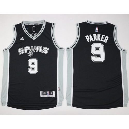 68641a989e7b1_1 Spurs #9 Tony Parker Black Youth Stitched NBA Jersey