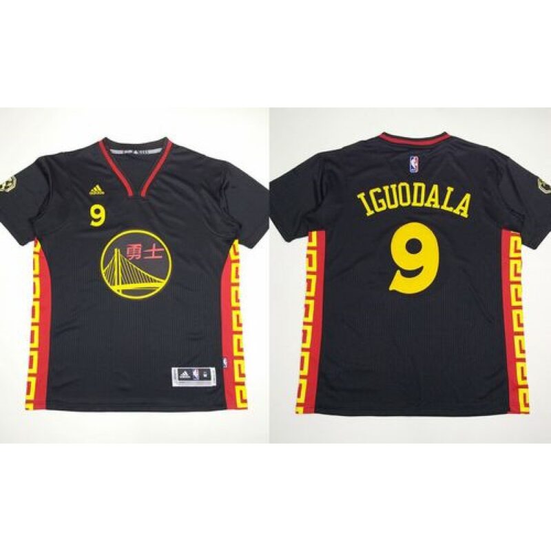 68641ac5e767d_1 Warriors #9 Andre Iguodala Black Slate Chinese New Year Stitched NBA Jersey