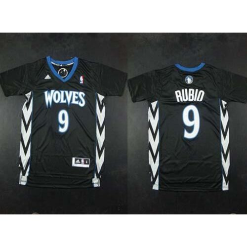 68641b49e8189_1 Timberwolves #9 Ricky Rubio Black Alternate Stitched NBA Jersey
