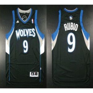 68641b4d456ce_1 Timberwolves #9 Ricky Rubio Revolution 30 Black Stitched NBA Jersey