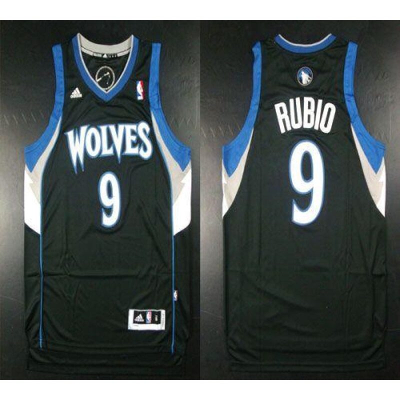 68641b4d456ce_1 Timberwolves #9 Ricky Rubio Revolution 30 Black Stitched NBA Jersey