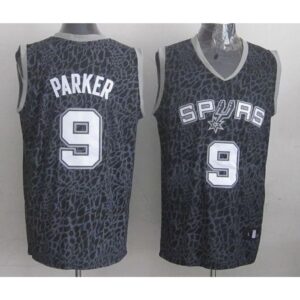 68641b6a5d7f2_1 Spurs #9 Tony Parker Black Crazy Light Stitched NBA Jersey