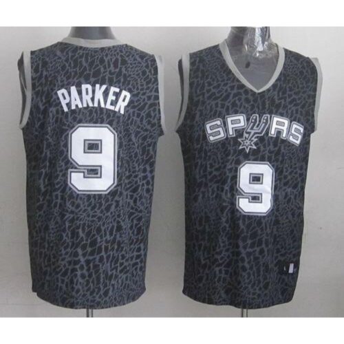68641b6a5d7f2_1 Spurs #9 Tony Parker Black Crazy Light Stitched NBA Jersey