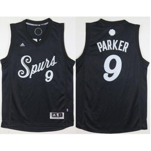 68641b74958ed_1 Spurs #9 Tony Parker Black 2016-2017 Christmas Day Stitched NBA Jersey