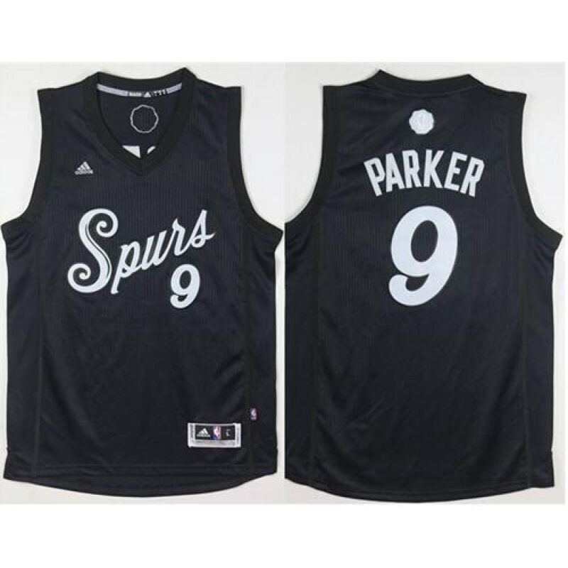 68641b74958ed_1 Spurs #9 Tony Parker Black 2016-2017 Christmas Day Stitched NBA Jersey