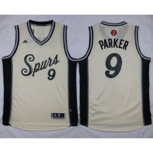 68641b84e9657_1 Spurs #9 Tony Parker Cream 2015-2016 Christmas Day Stitched NBA Jersey