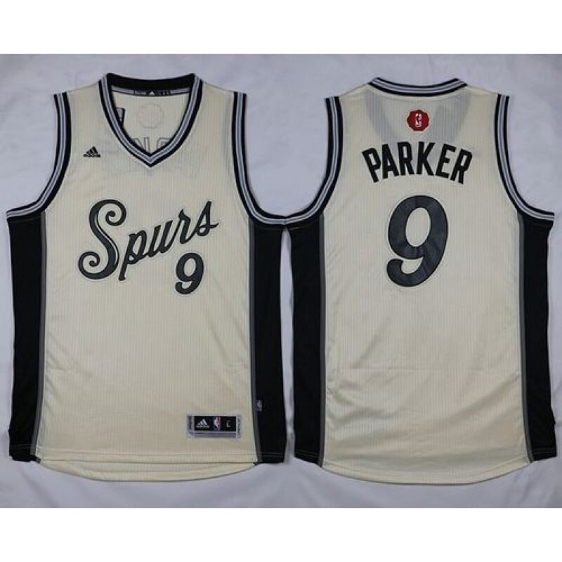 68641b84e9657_1 Spurs #9 Tony Parker Cream 2015-2016 Christmas Day Stitched NBA Jersey