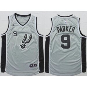 68641b8bc8418_1 Spurs #9 Tony Parker Grey Alternate Stitched NBA Jersey
