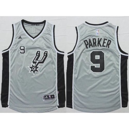 68641b8bc8418_1 Spurs #9 Tony Parker Grey Alternate Stitched NBA Jersey