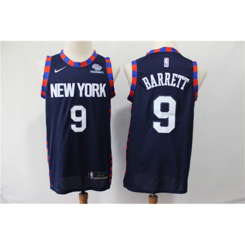 68641b8f237f5_1 Men's New York Knicks #9 RJ Barrett Navy Stitched NBA Jersey