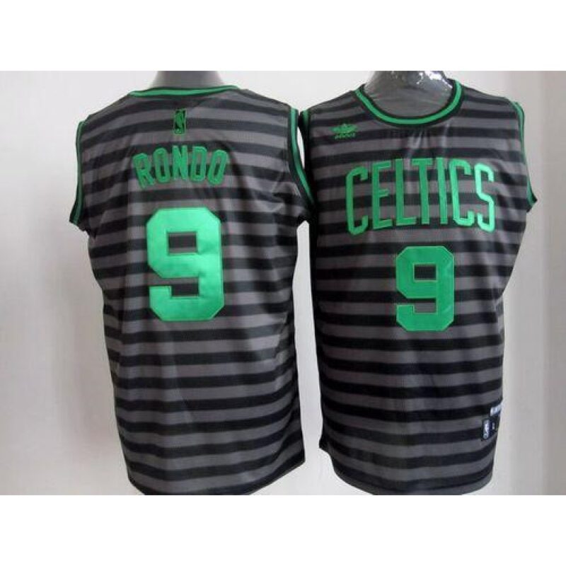 68641bd02a0bd_1 Celtics #9 Rajon Rondo Black/Grey Groove Embroidered NBA Jersey