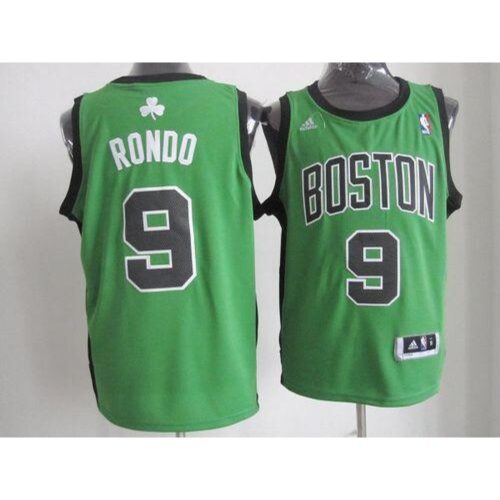 68641bd705ef8_1 Celtics #9 Rajon Rondo Green(Black No.) Alternate Revolution 30 Stitched NBA Jersey