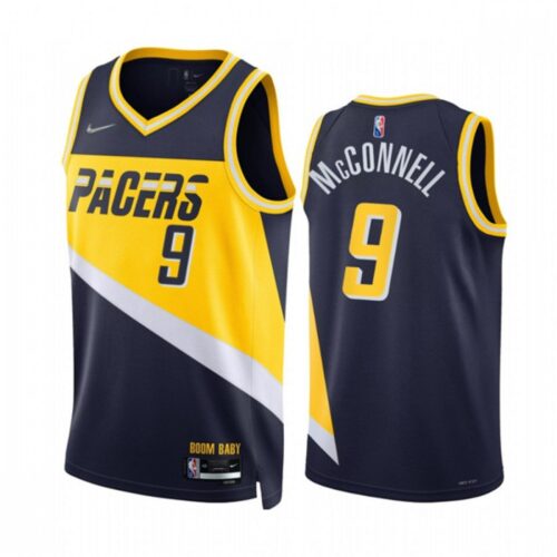 68641c167787c_1 Men's Indiana Pacers #9 T.J. McConnell 2021/22 Navy City Edition 75th Anniversary Stitched Basketball Jersey