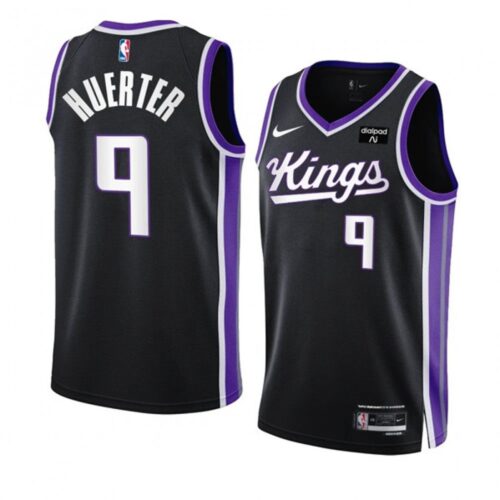 68641c27675b0_1 Men's Sacramento Kings #9 Kevin Huerter Black 2023/24 Icon Edition Swingman Stitched Basketball Jersey