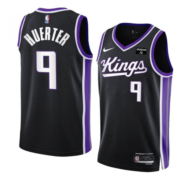 68641c27675b0_1 Men's Sacramento Kings #9 Kevin Huerter Black 2023/24 Icon Edition Swingman Stitched Basketball Jersey