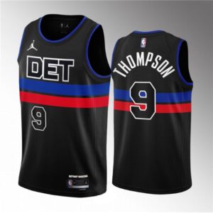 68641c427bdde_1 Men's Detroit Pistons #9 Ausar Thompson Black 2023 Draft Statement Edition Stitched Basketball Jersey