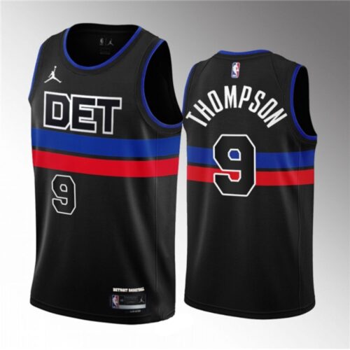 68641c427bdde_1 Men's Detroit Pistons #9 Ausar Thompson Black 2023 Draft Statement Edition Stitched Basketball Jersey