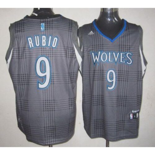 68641c5060e2e_1 Timberwolves #9 Ricky Rubio Black Rhythm Fashion Stitched NBA Jersey
