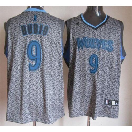 68641c5751c41_1 Timberwolves #9 Ricky Rubio Grey Static Fashion Stitched NBA Jersey