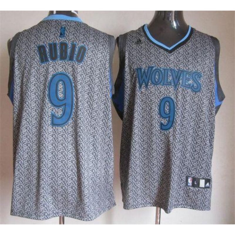 68641c5751c41_1 Timberwolves #9 Ricky Rubio Grey Static Fashion Stitched NBA Jersey