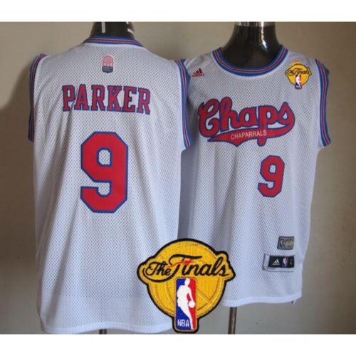 68641c7243dd5_1 Spurs #9 Tony Parker White ABA Hardwood Classic Finals Patch Stitched NBA Jersey