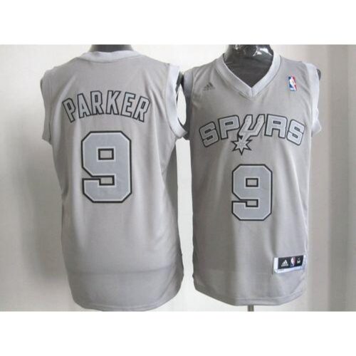 68641c91ce9f9_1 Spurs #9 Tony Parker Grey Big Color Fashion Stitched NBA Jersey