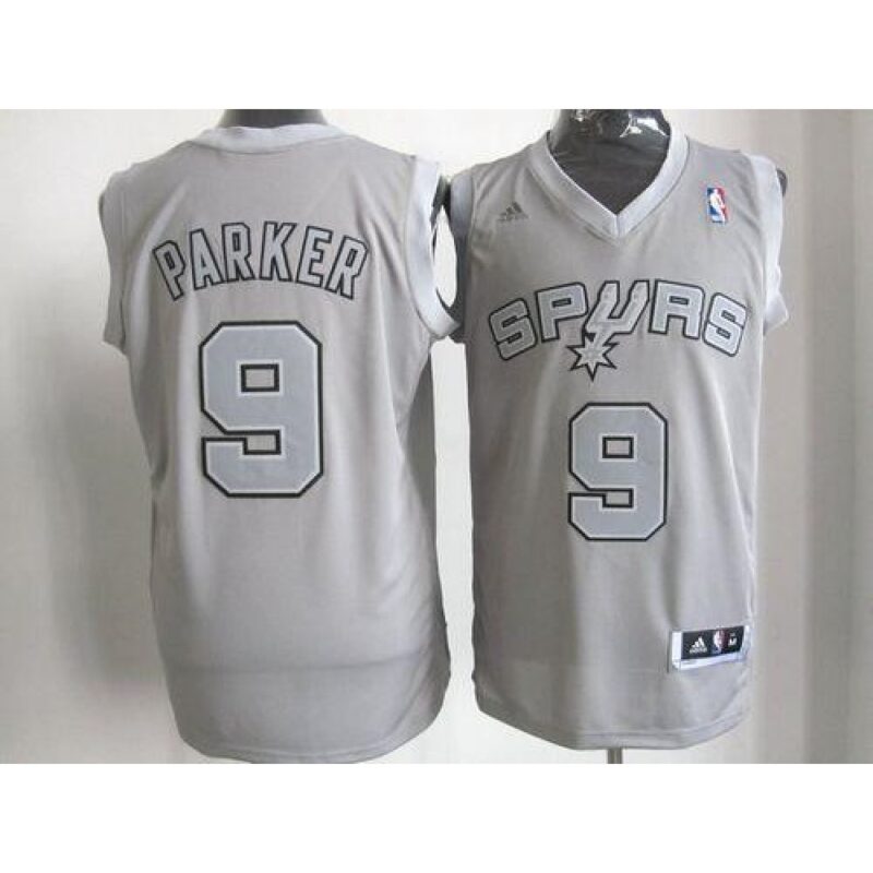 68641c91ce9f9_1 Spurs #9 Tony Parker Grey Big Color Fashion Stitched NBA Jersey