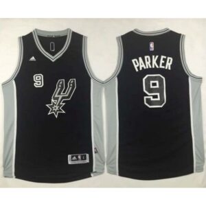 68641c9c4467b_1 Spurs #9 Tony Parker Black New Road Stitched NBA Jersey