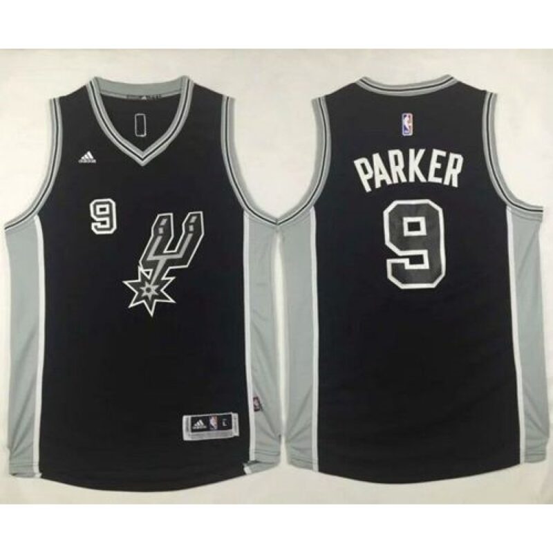 68641c9c4467b_1 Spurs #9 Tony Parker Black New Road Stitched NBA Jersey