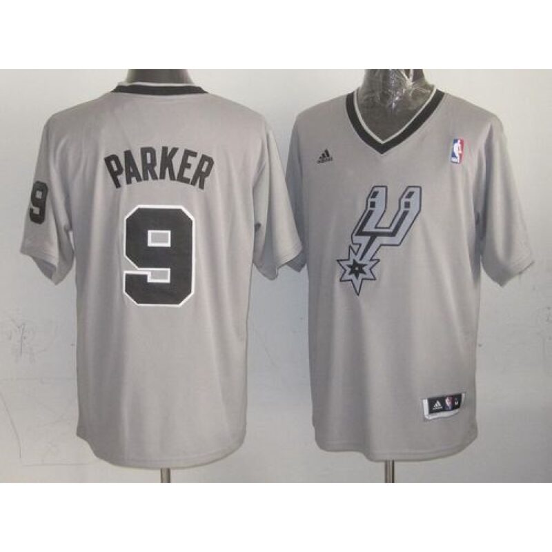 68641ca33c91f_1 Spurs #9 Tony Parker Grey 2013 Christmas Day Swingman Stitched NBA Jersey