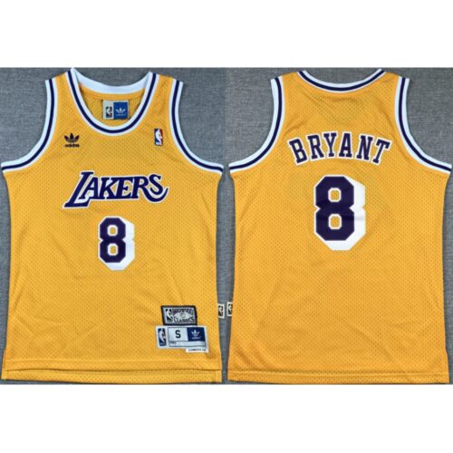 68641cf6e5a17_1 Youth Los Angeles Lakers #8 Kobe Bryant Yellow Stitched Basketball Jersey
