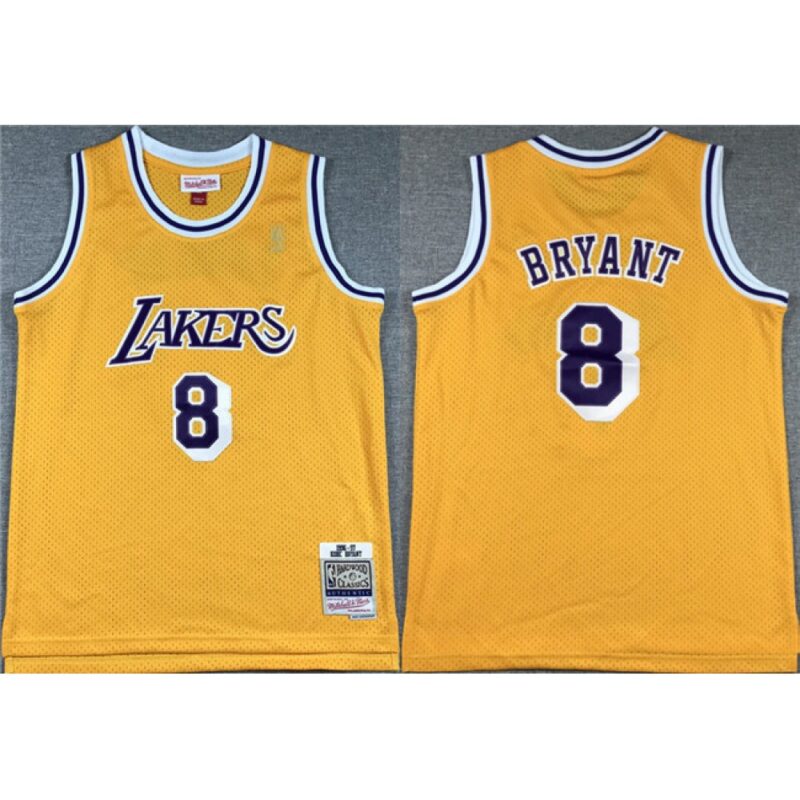68641d01c7ef8_1 Youth Los Angeles Lakers #8 Kobe Bryant Yellow Stitched Basketball Jersey