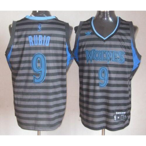 68641d4654ee3_1 Timberwolves #9 Ricky Rubio Black/Grey Groove Stitched NBA Jersey
