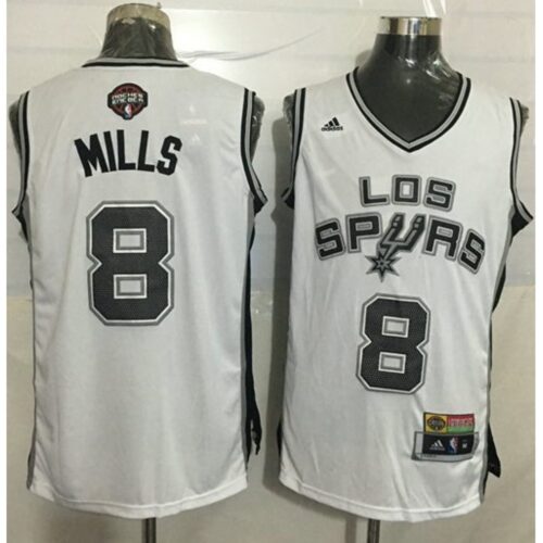 68641d6a46d7c_1 Spurs #8 Patty Mills White Latin Nights Stitched NBA Jersey